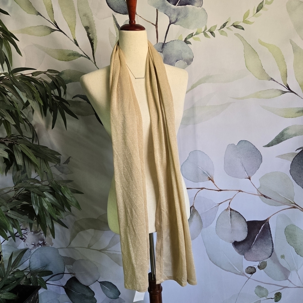 KOHLS | Acrylic & Silver Scarf in Tan sz 72in